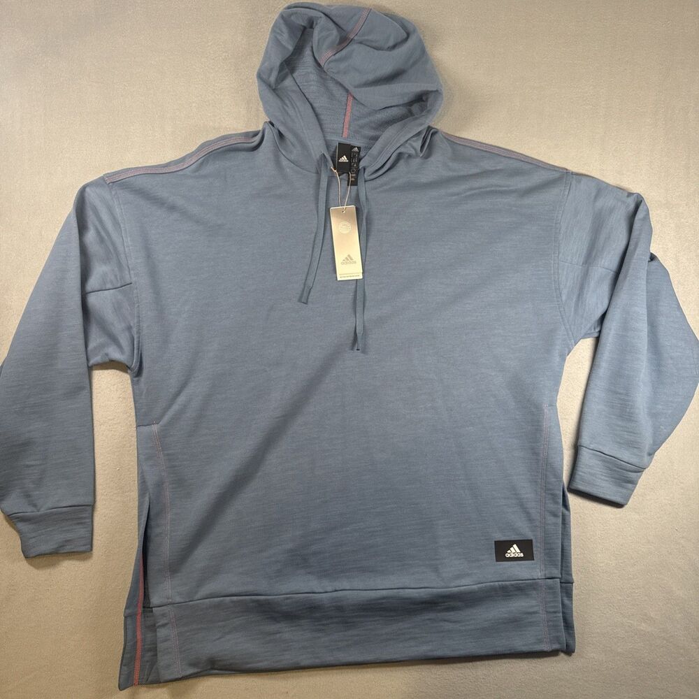 Adidas Hoodie Women's SuperHer Oversized French Terry Sweatshirt Plus Size 1X Nw